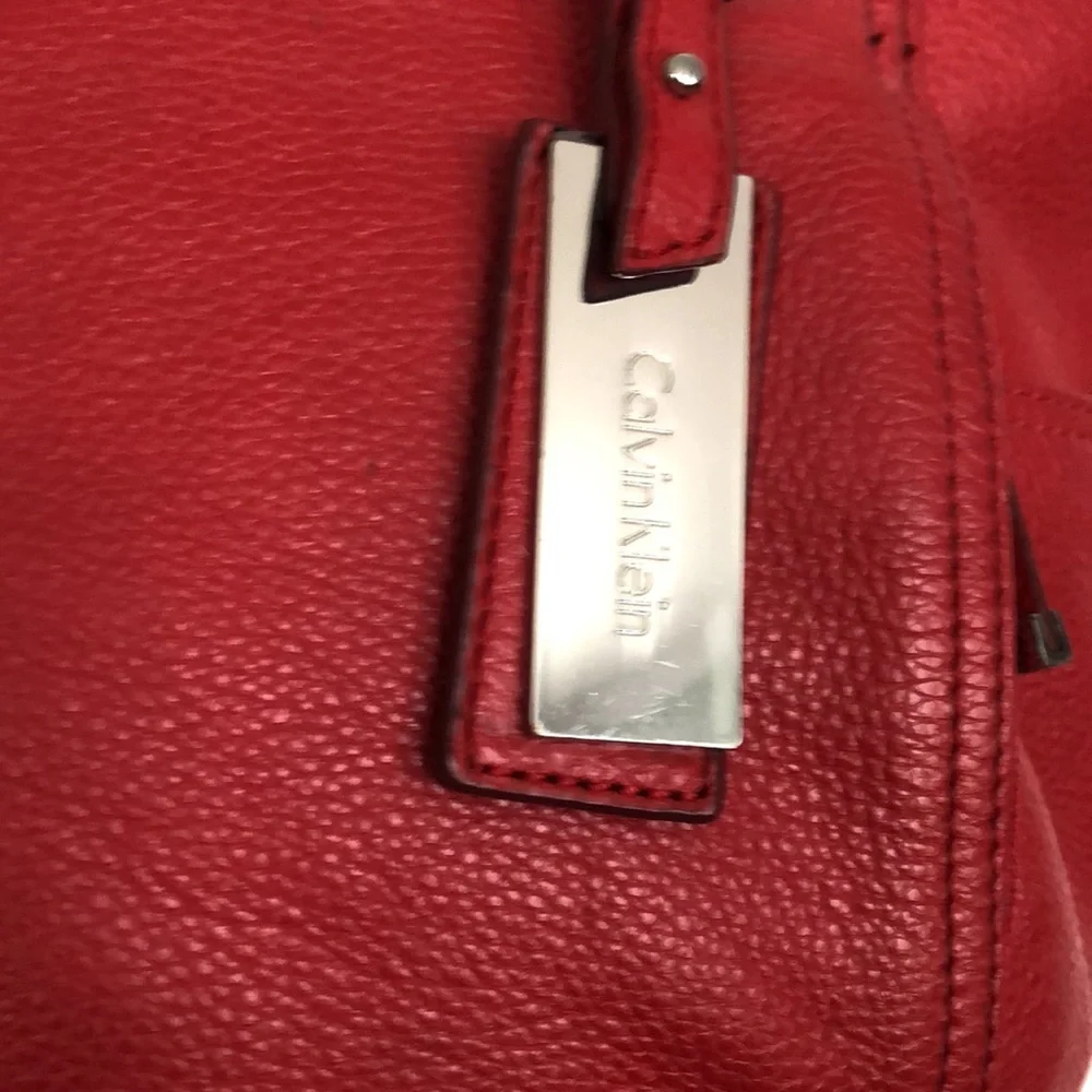 Calvin Klein Red Leather Handbag In Preloved & Gently Used Condition! - Picture 2 of 14